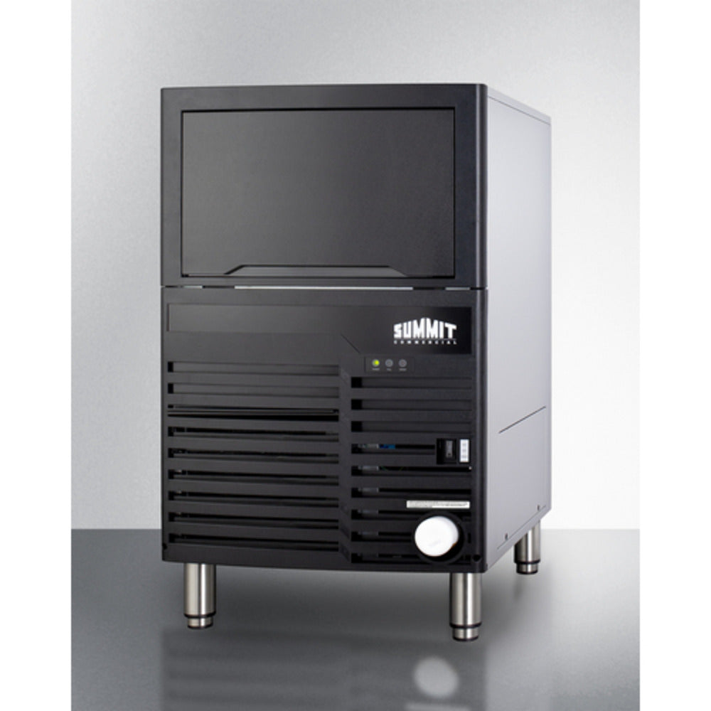 Summit Appliance 100 lbs. Black/Stainless Steel Finish Commercial Icemaker - ADA Compliant