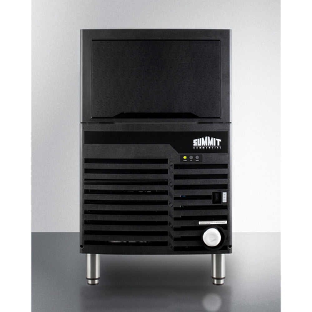 Summit Appliance 100 lbs. Black/Stainless Steel Finish Commercial Icemaker