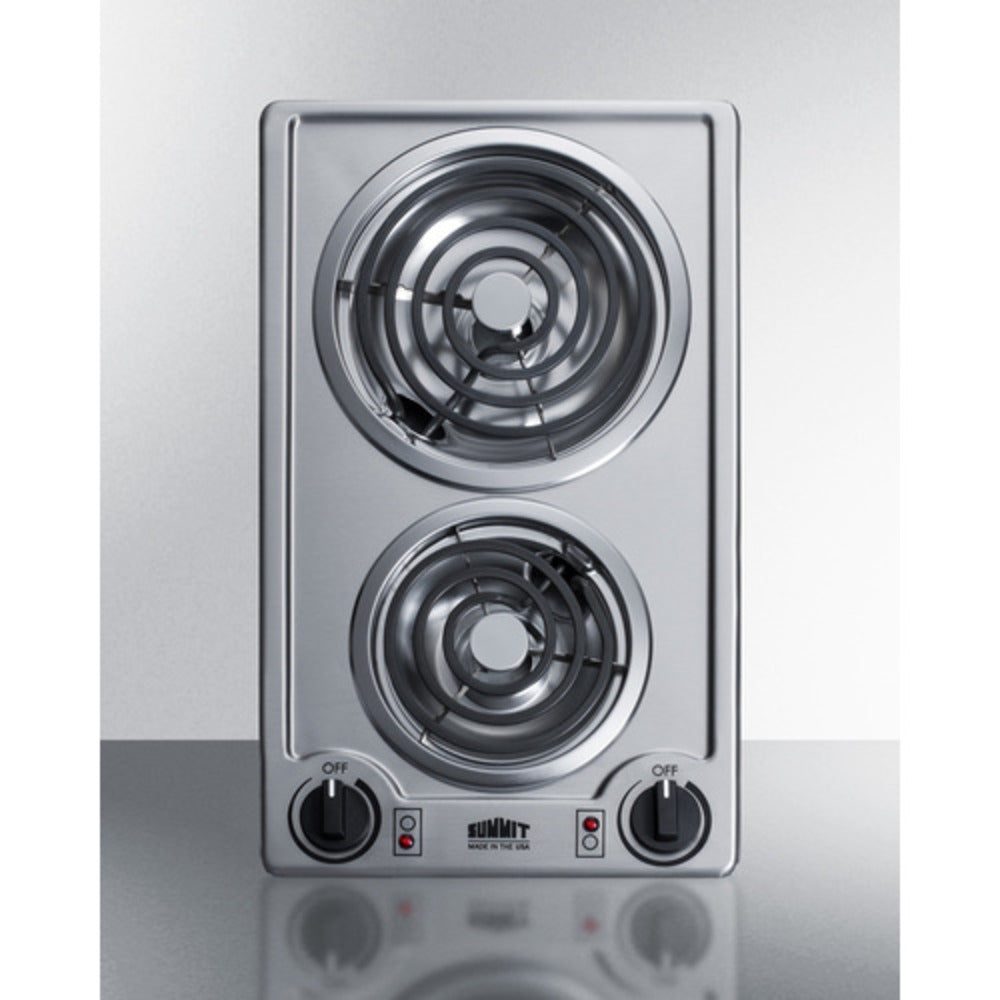 Summit Appliance 12" 115V Stainless Steel 2-Burner Coil Cooktop