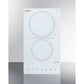 Summit Appliance 15" 220-240V White Glass Finish 2-Burner Radiant Cooktop with Digital Touch Control