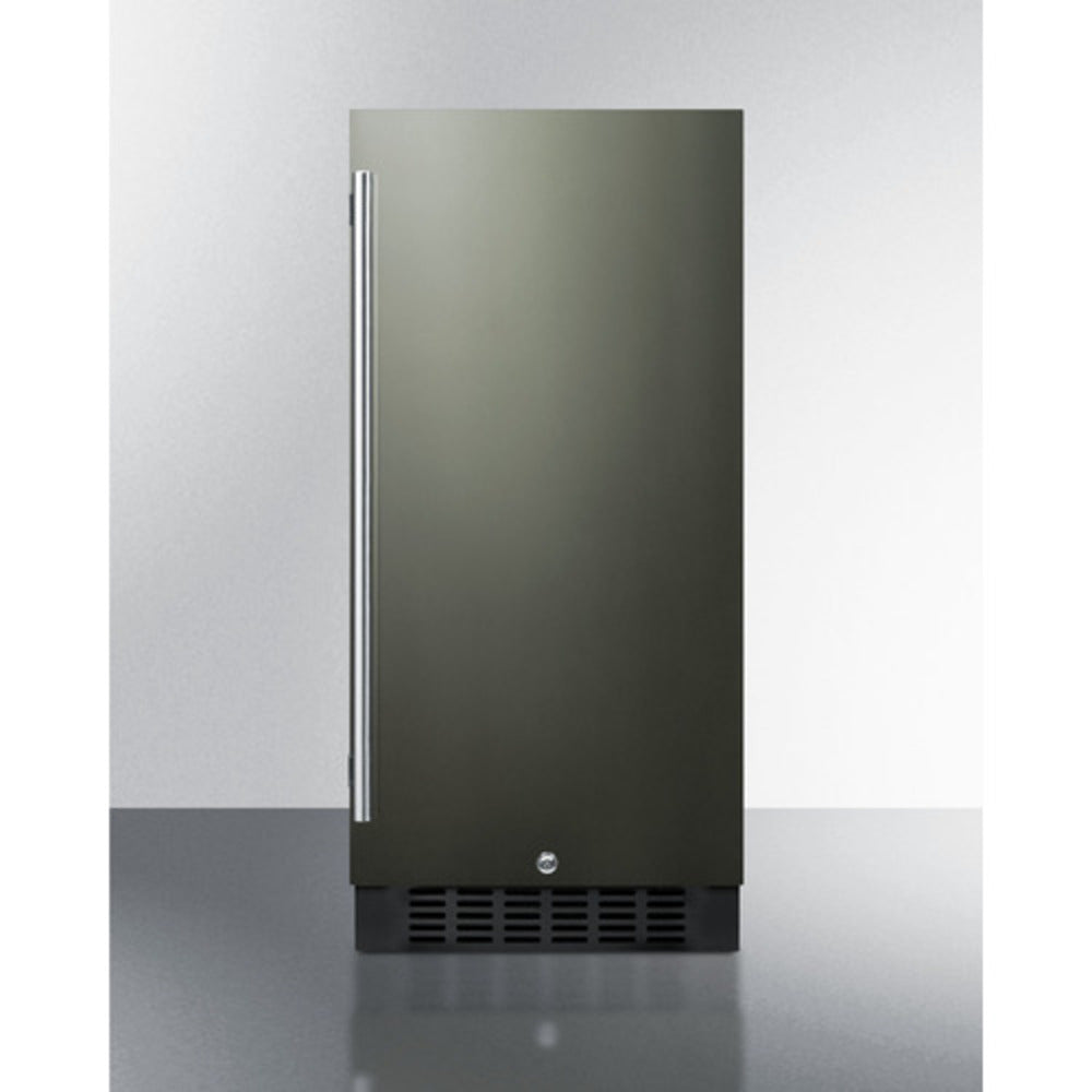 Summit Appliance 15" Black Stainless Steel Finish Built-In All-Refrigerator