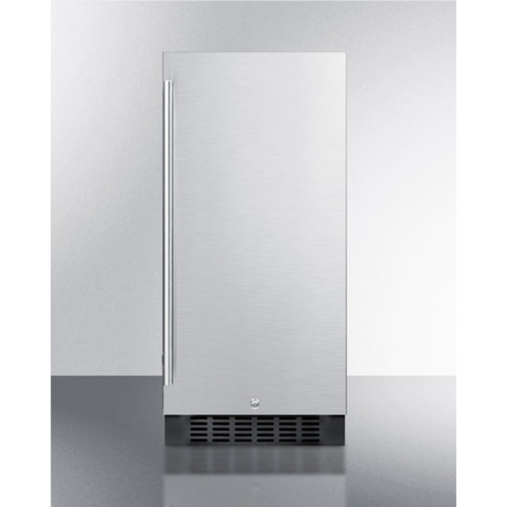 Summit Appliance 15" Stainless Steel/Black Finish Built-In All-Refrigerator