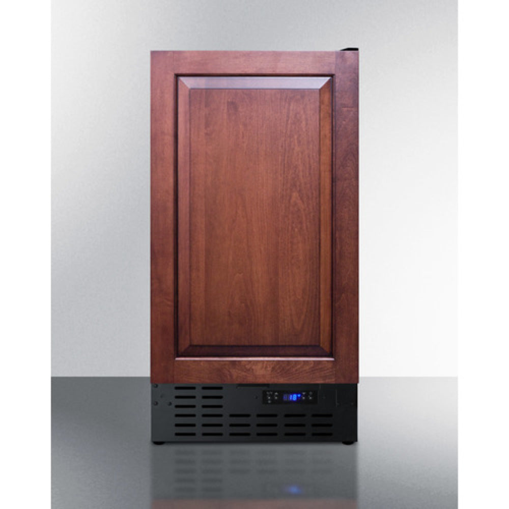 Summit Appliance 18" 8 lbs. Panel-Ready/Black Finish Drain-Free Icemaker - ADA Compliant