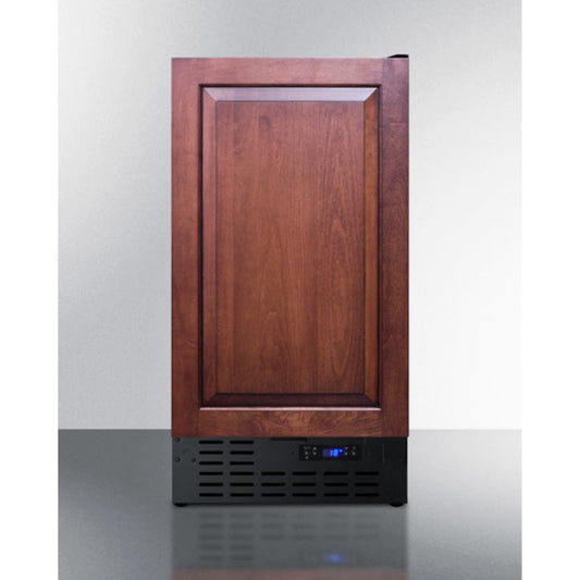 Summit Appliance 18" 8 lbs. Panel-Ready/Black Finish Drain-Free Icemaker - ADA Compliant