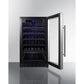 Summit Appliance 18" Black Finish Built-In 34 Bottles Wine Cellar - ADA Compliant