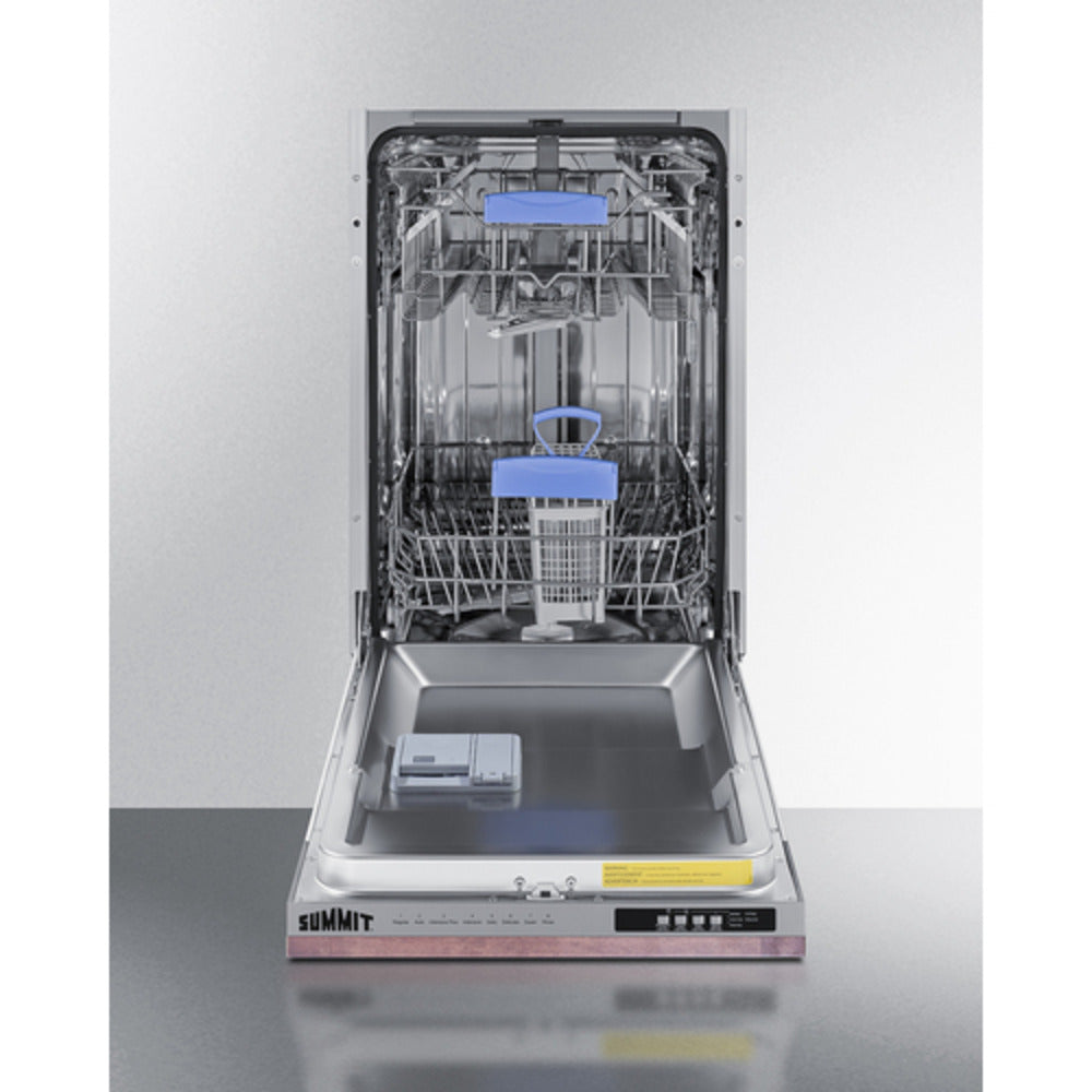 Summit Appliance 18" Panel-Ready/Stainless Steel Finish Built-In Dishwasher - ADA Compliant