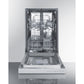 Summit Appliance 18" Stainless Steel Finish Built-In Dishwasher with Front Control Panel