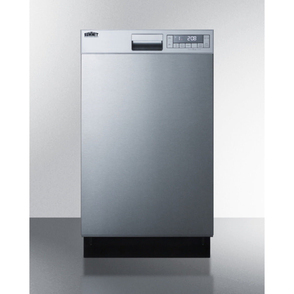 Summit Appliance 18" Stainless Steel Finish Built-In Dishwasher with Front Control Panel - ADA Compliant