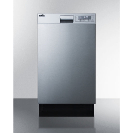 Summit Appliance 18" Stainless Steel Finish Built-In Dishwasher with Front Control Panel