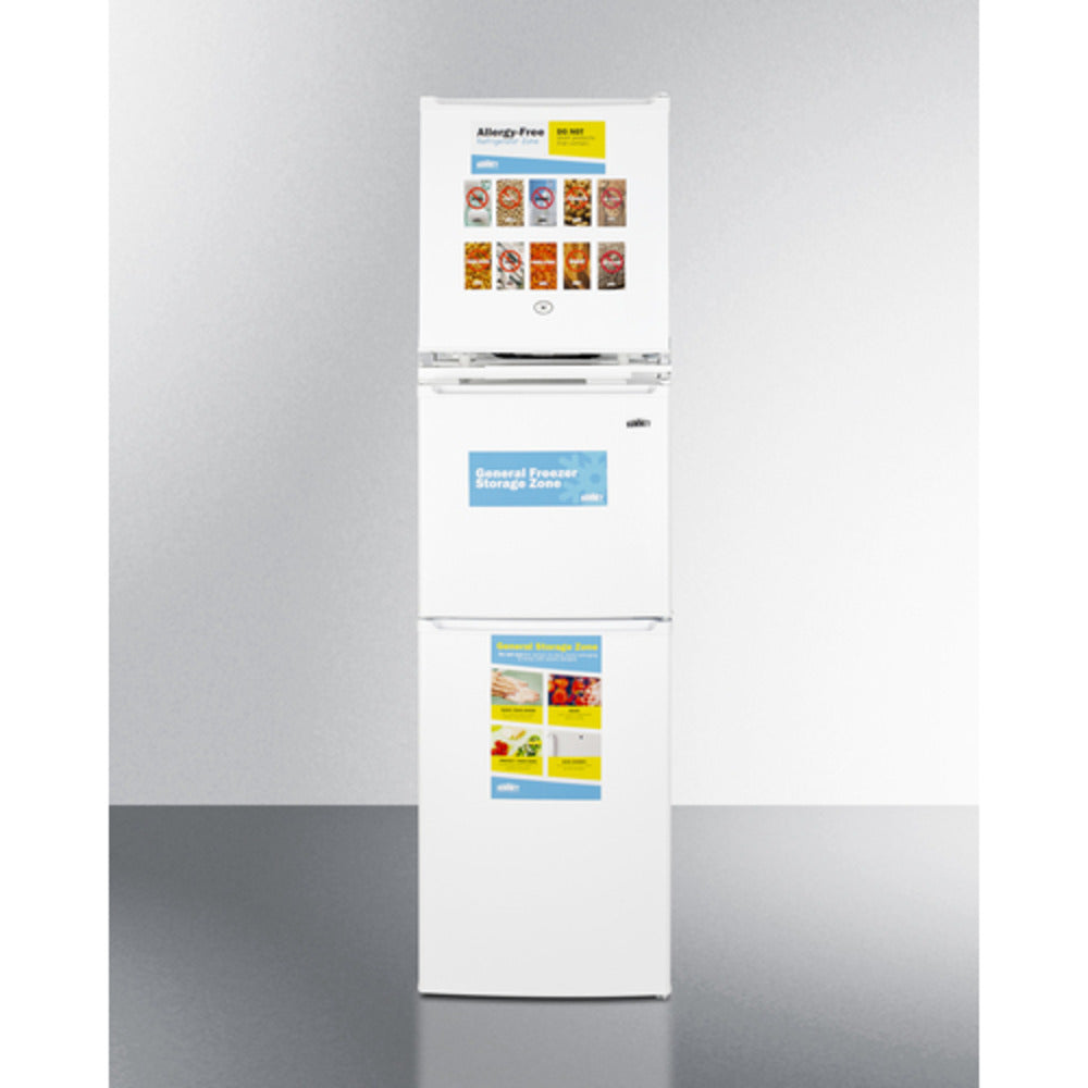Summit Appliance 19" White Finish Allergy-Free Refrigerator and Refrigerator-Freezer Combo