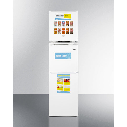 Summit Appliance 19" White Finish Allergy-Free Refrigerator and Refrigerator-Freezer Combo