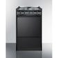 Summit Appliance 20" 220V Black Finish 4-Burner Electric Coil Range