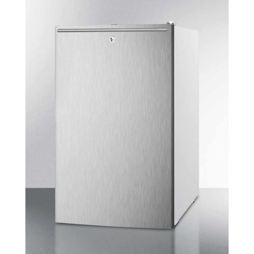 Summit Appliance 20" 3 cu.ft. Stainless Steel/White Finish General Purpose Healthcare Freezer with Factory Installed Lock