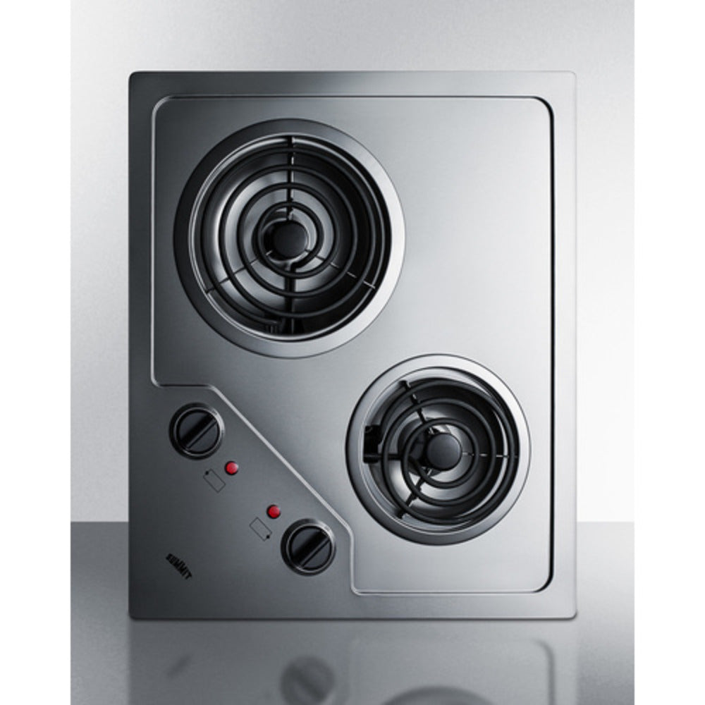 Summit Appliance 21" 115V Stainless Steel 2-Burner Coil Cooktop