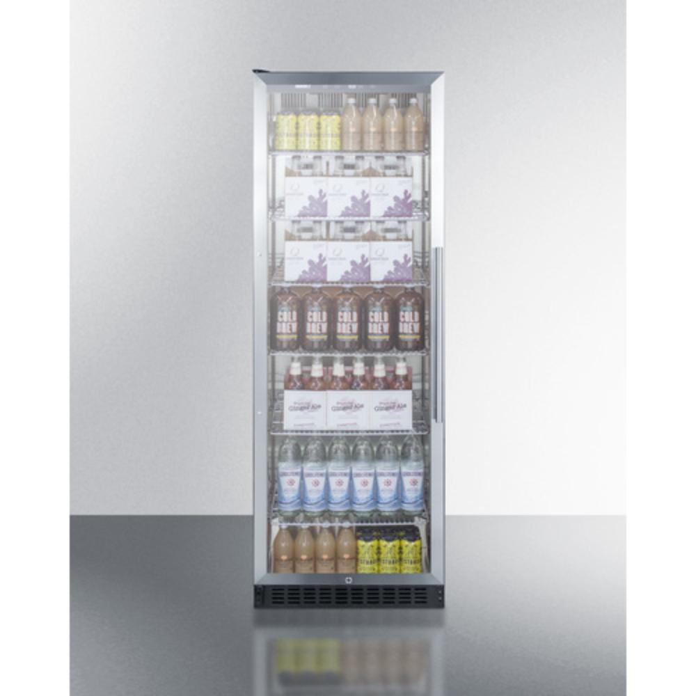 Summit Appliance 24" 13 cu.ft. All Stainless Steel Beverage Center with Left Door Handle