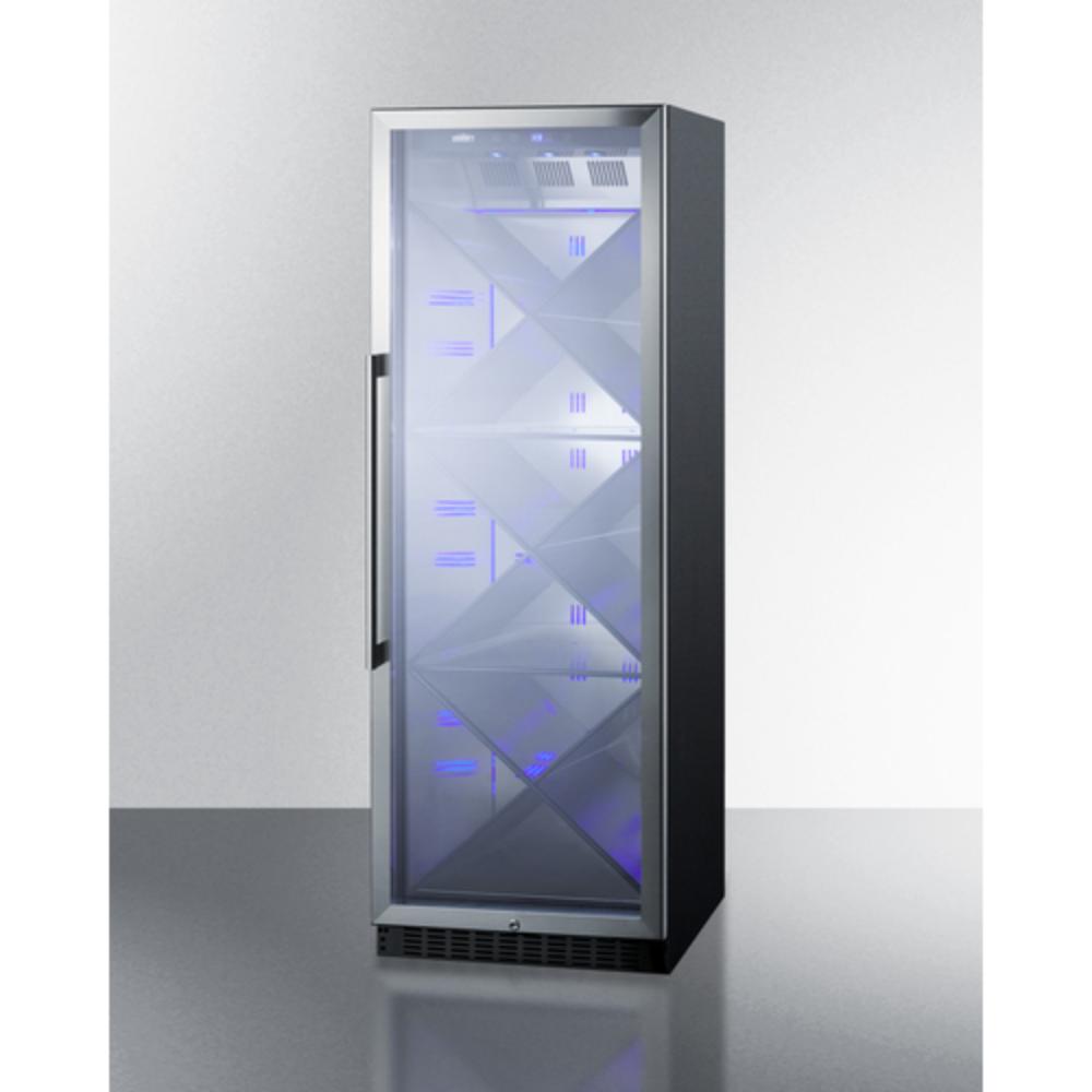 Summit Appliance 24" 13 cu.ft. Black Finish Single Zone Commercial Wine Cellar with Diamond Style Racks