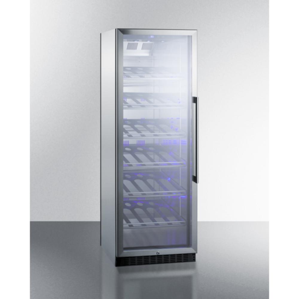 Summit Appliance 24" 13 cu.ft. Stainless Steel Single Zone Commercial Wine Cellar with Left Door Handle
