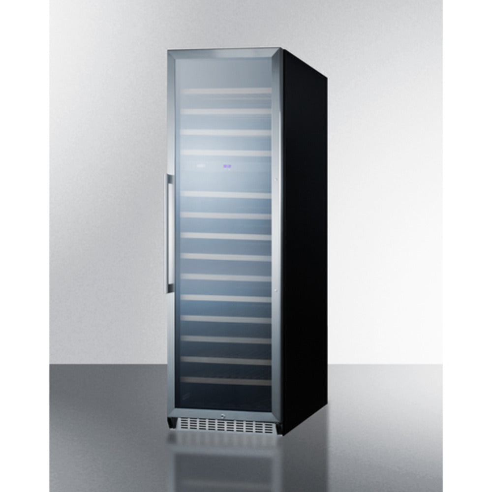 Summit Appliance 24" 16 cu.ft. Black Finish 160 Bottles Dual Zone Wine Cellar