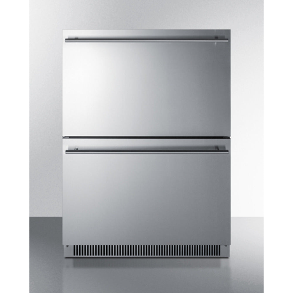Summit Appliance 24" 3 cu.ft. Panel-Ready & Stainless Steel Cabinet Finish 2-Drawer All-Freezer
