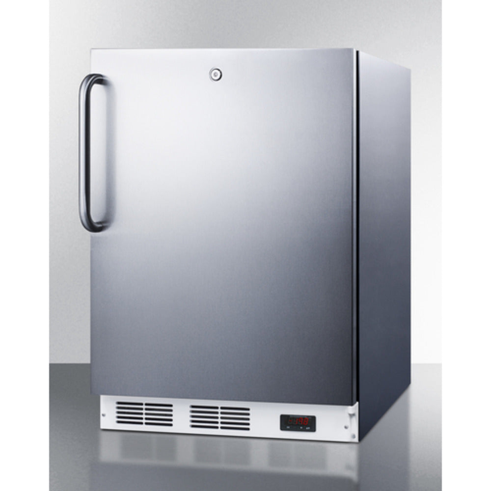 Summit Appliance 24" 3 cu.ft. Stainless Steel Built-In All-Freezer with Towel Bar Handle - ADA Compliant