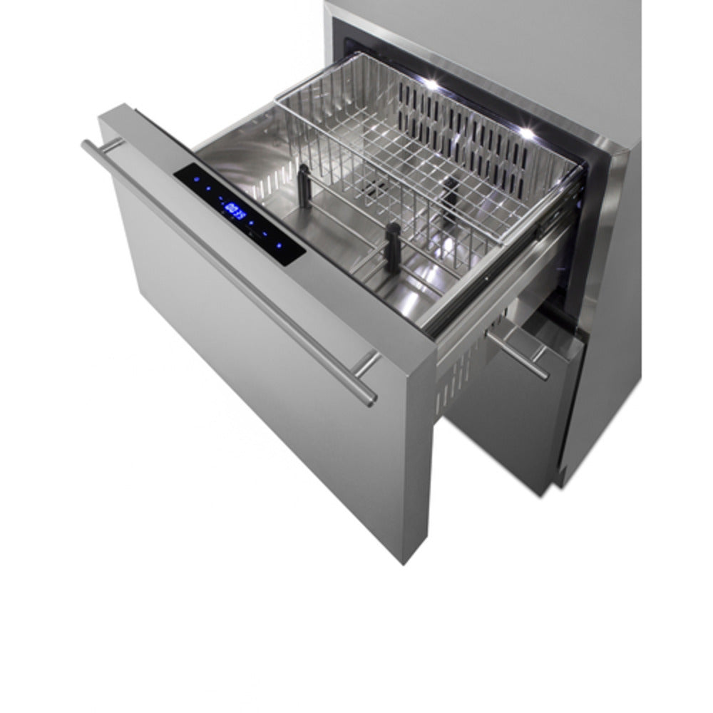 Summit Appliance 24" 4 cu.ft. Panel-Ready/Stainless Steel 2-Drawer Refrigerator-Freezer