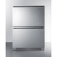Summit Appliance 24" 4 cu.ft. Stainless Steel/Panel-Ready 2-Drawer All-Freezer