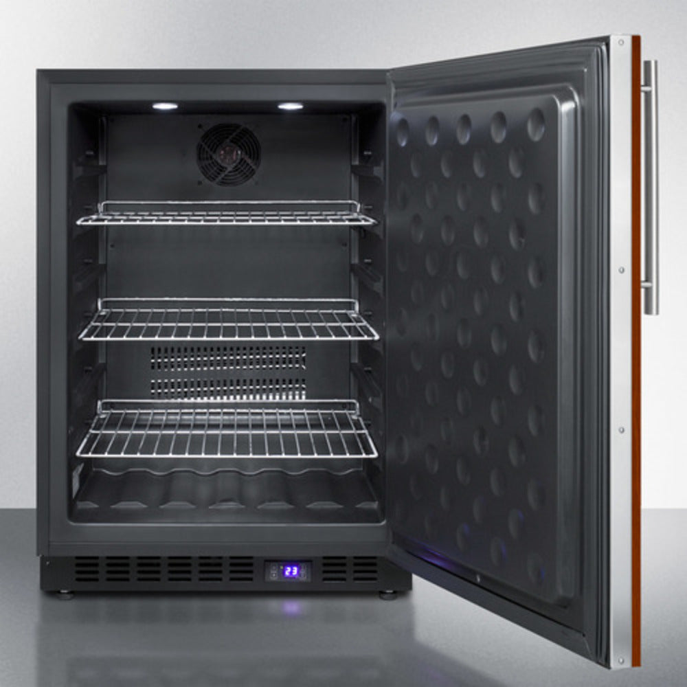 Summit Appliance 24" 5 cu.ft. Panel-Ready/Black Finish Outdoor All-Freezer