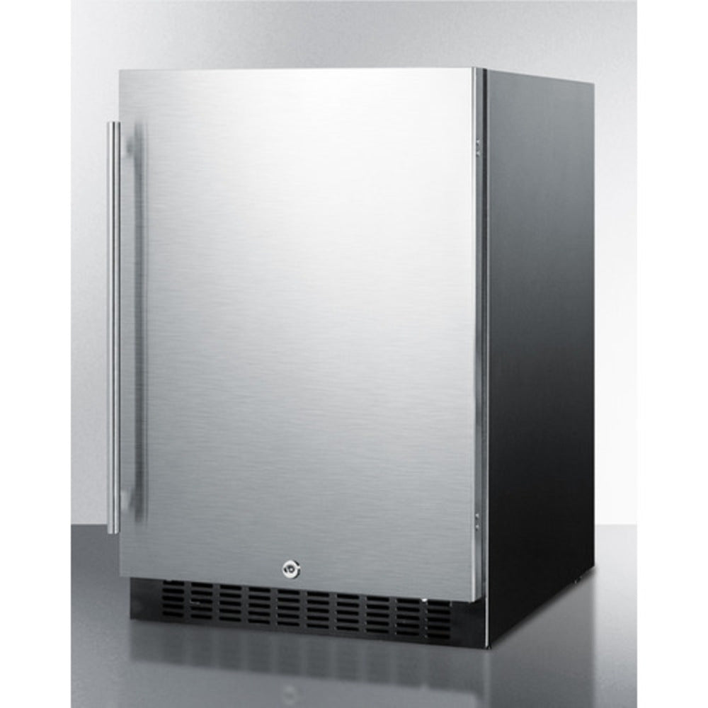 Summit Appliance 24" 5 cu.ft. Stainless Steel/Black Finish Outdoor All-Refrigerator