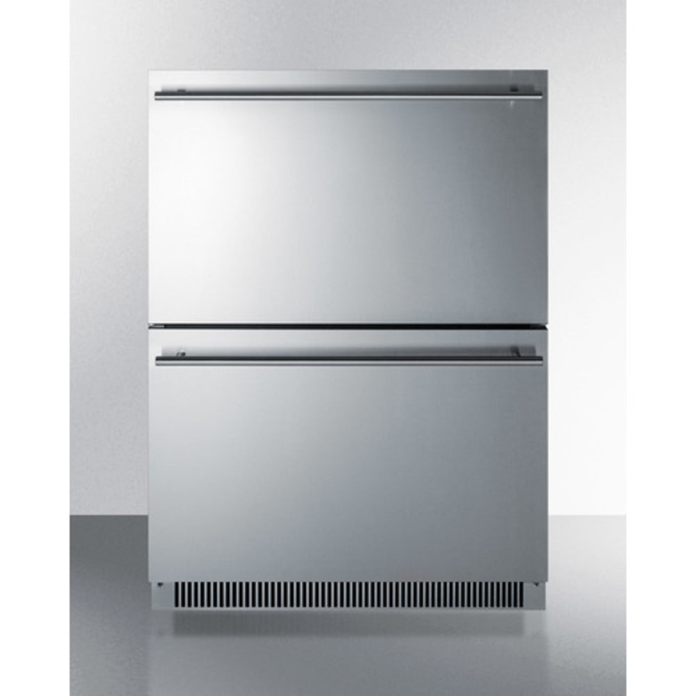 Summit Appliance 24" 5 cu.ft. Stainless Steel/Panel-Ready 2-Drawer All-Refrigerator