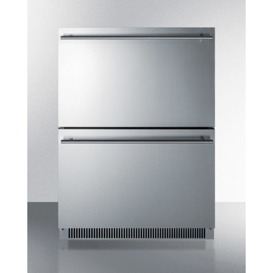 Summit Appliance 24" 5 cu.ft. Stainless Steel/Panel-Ready 2-Drawer All-Refrigerator
