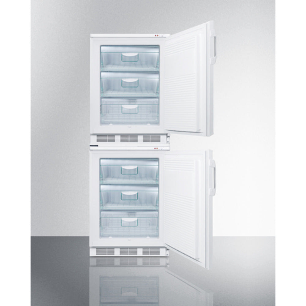 Summit Appliance 24" 7 cu.ft. White Finish Stacked All-Freezers