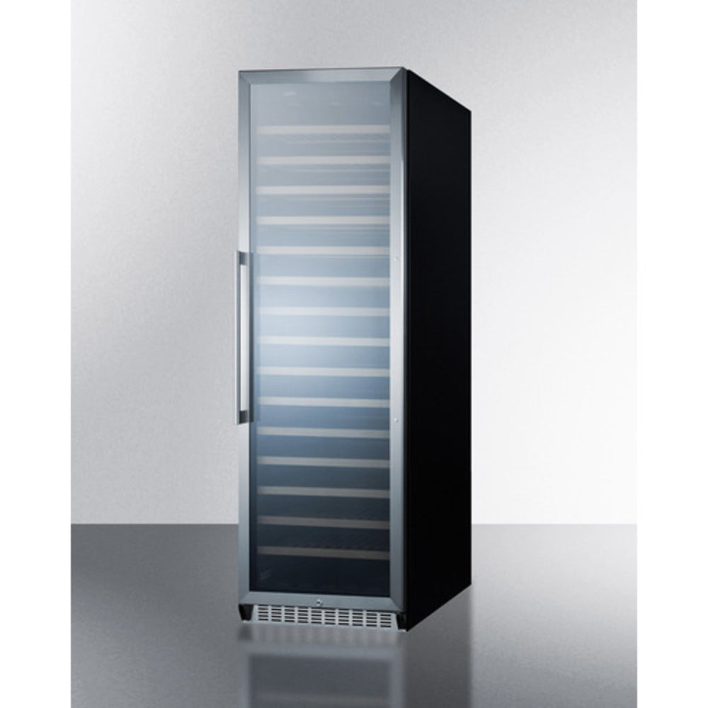 Summit Appliance 24" Black Finish Built-In 171 Bottles Single Zone Wine Cellar
