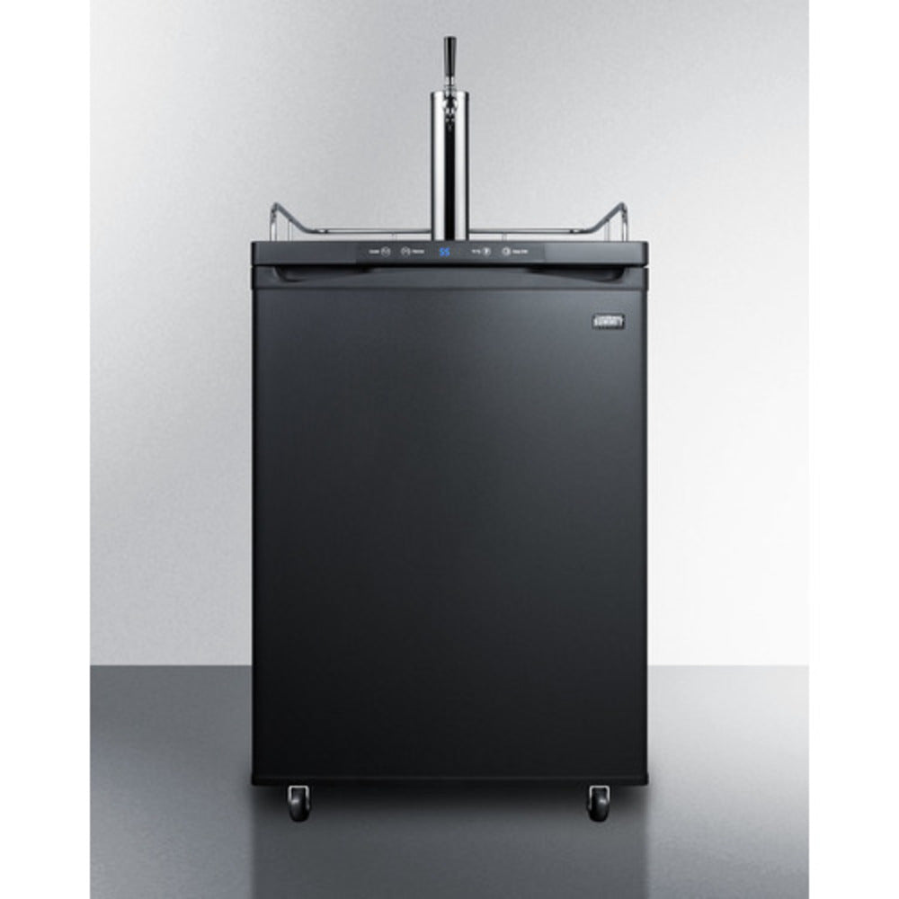 Summit Appliance 24" Black Finish Freestanding Beer Single Tap Kegerator - NSF-7 Standards