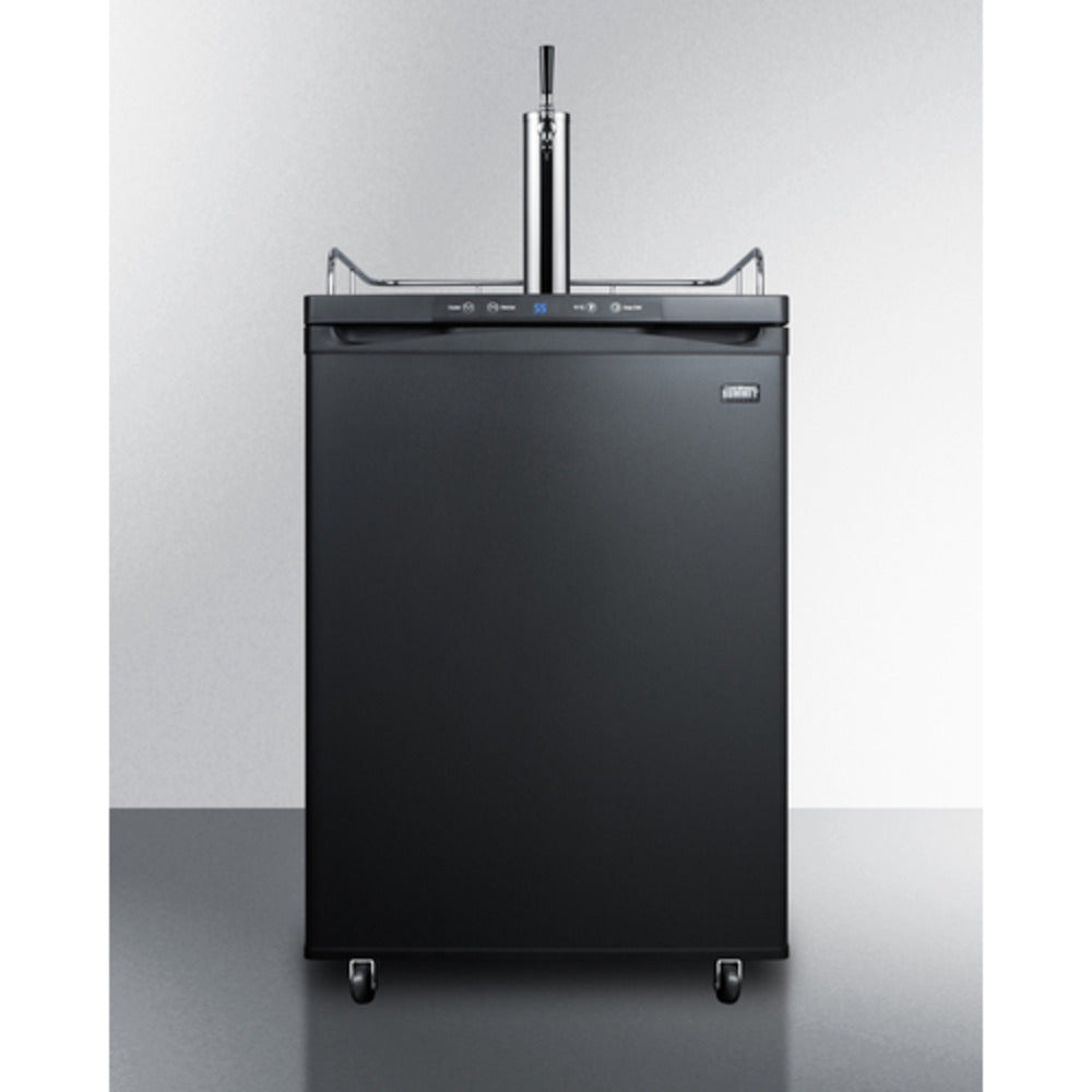 Summit Appliance 24" Black Finish Freestanding Cold Brew Coffee Single Tap Kegerator - NSF-7 Standards