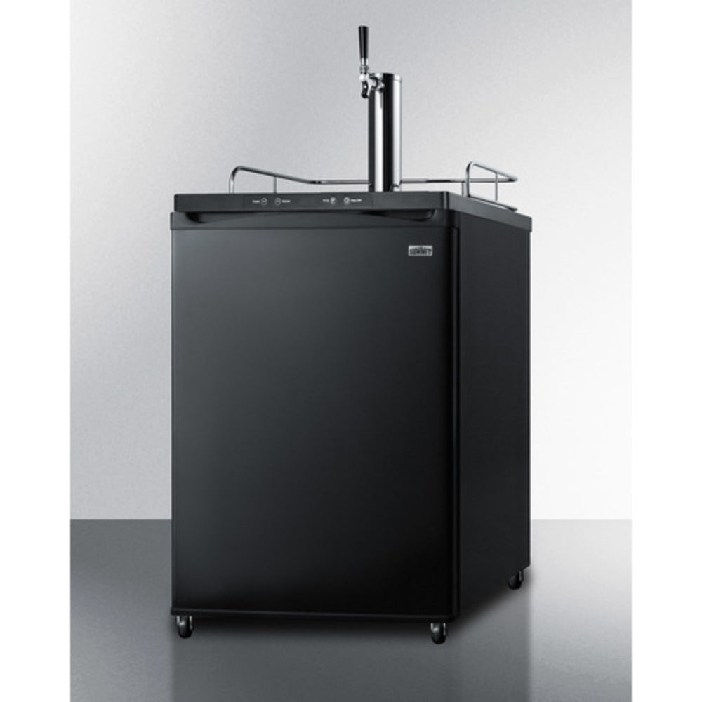 Summit Appliance 24" Black Finish Freestanding Wine Single Tap Kegerator