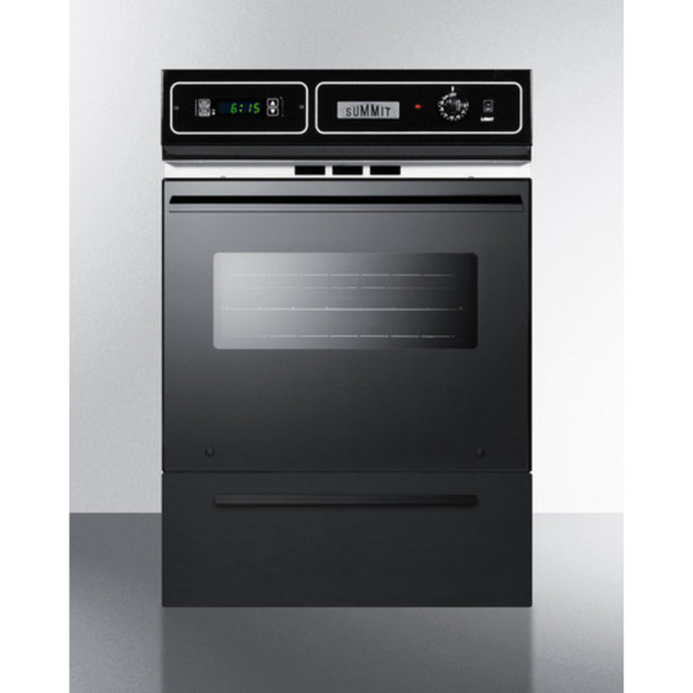 Summit Appliance 24" Black Finish Gas Wall Oven