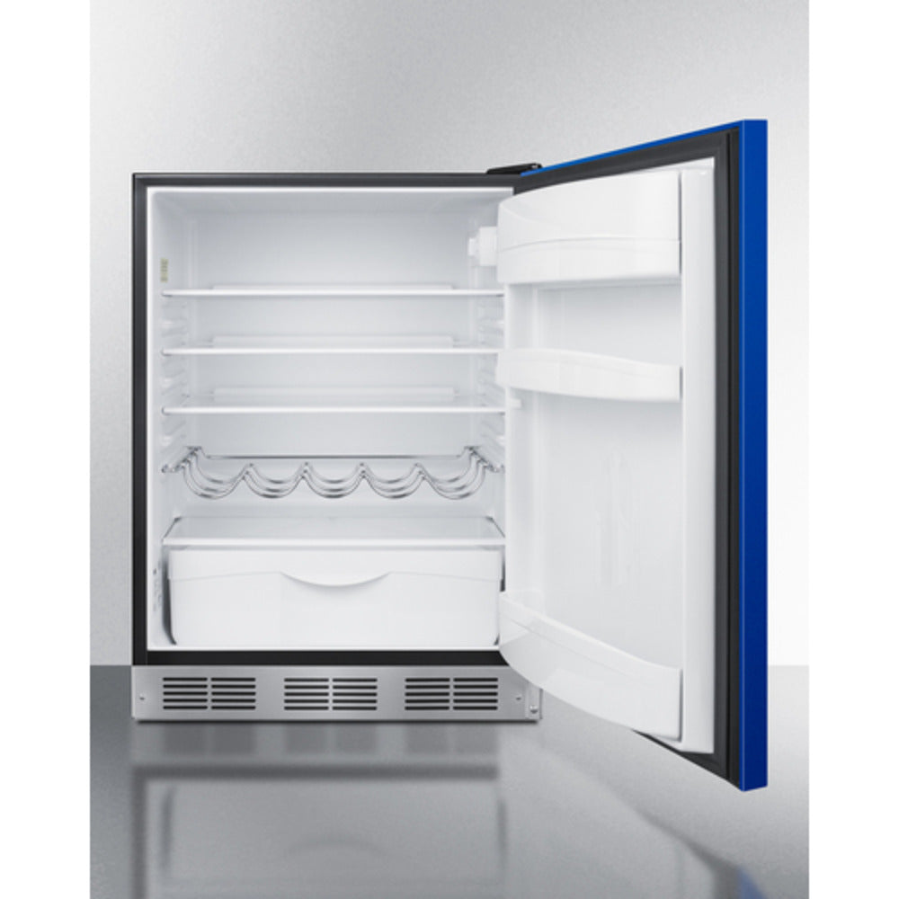 Summit Appliance 24" Blue/Black Finish All-Refrigerator