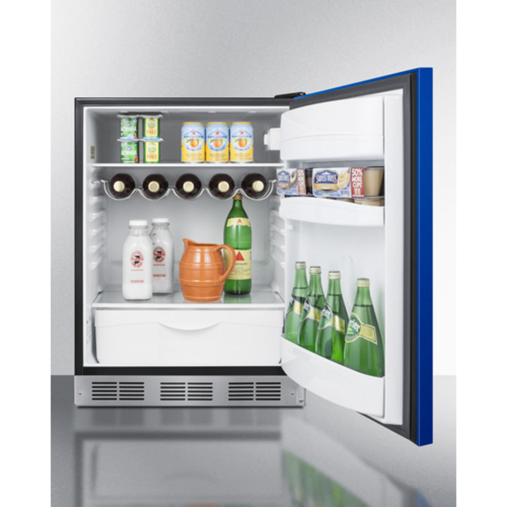 Summit Appliance 24" Blue/Black Finish All-Refrigerator