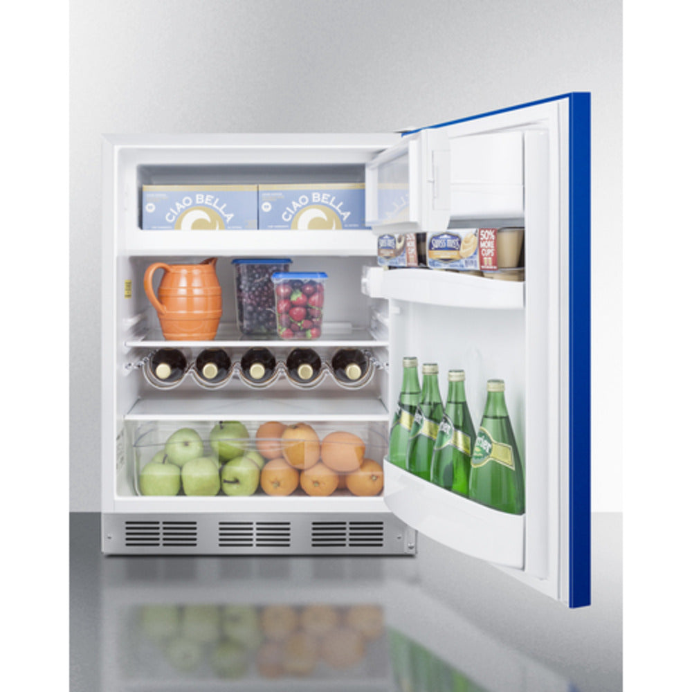 Summit Appliance 24" Blue/White Finish Refrigerator-Freezer - ADA Compliant