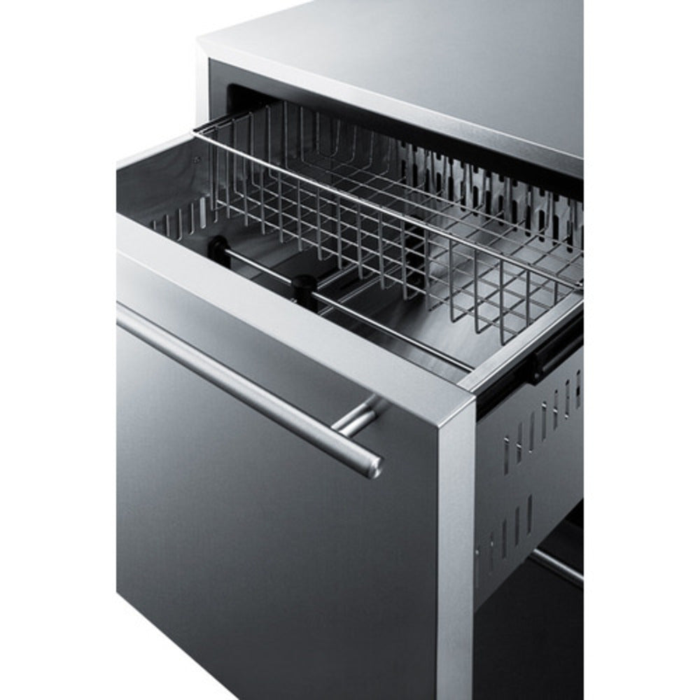 Summit Appliance 24" Panel-Ready/Stainless Steel 2-Drawer All-Freezer