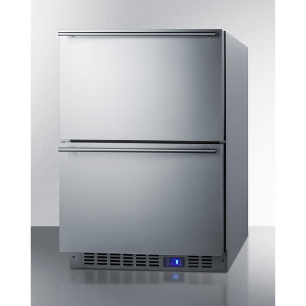 Summit Appliance 24" Panel-Ready/Stainless Steel 2-Drawer All-Freezer