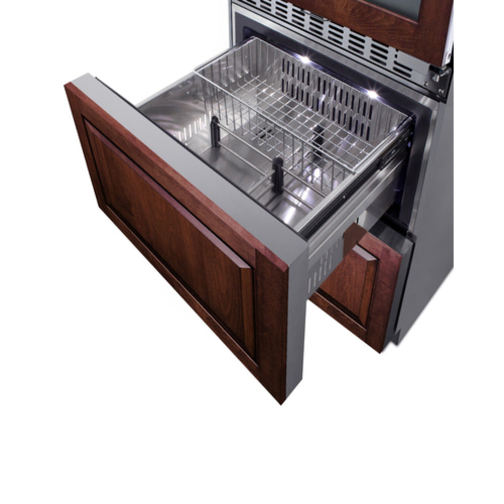 Summit Appliance 24" Panel-Ready/Stainless Steel Dual-Zone Wine Cellar and 2-Drawer All-Refrigerator Combo