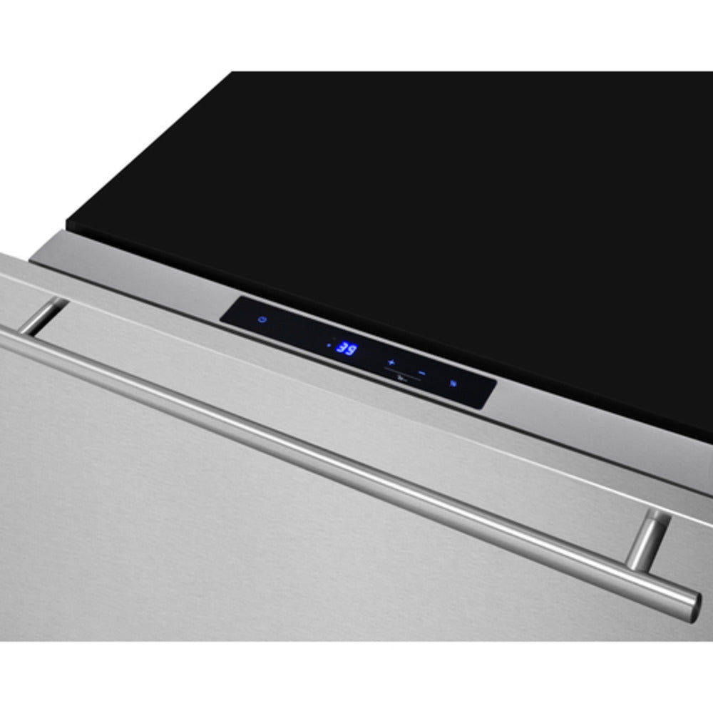 Summit Appliance 24" Panel-Ready/Stainless Steel Finish Built-In Drawer Refrigerator