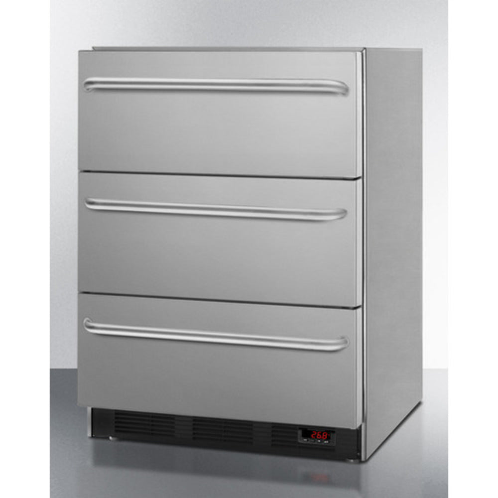 Summit Appliance 24" Stainless Steel 3-Drawer All-Freezer - ADA Compliant