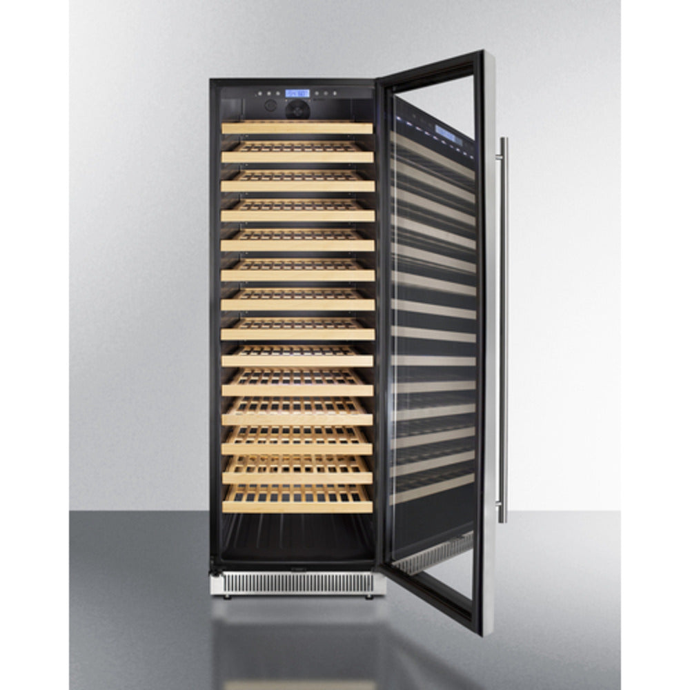 Summit Appliance 24" Stainless Steel Built-In 165 Bottles Single Zone Wine Cellar