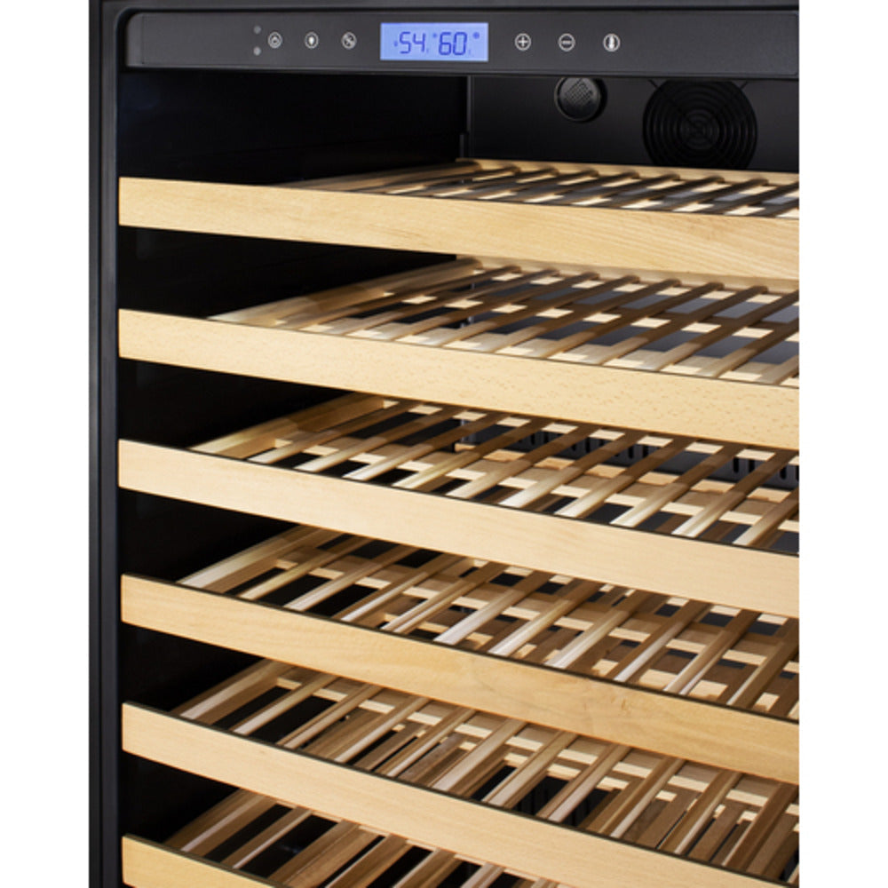 Summit Appliance 24" Stainless Steel Built-In 165 Bottles Single Zone Wine Cellar with Left Door Handle