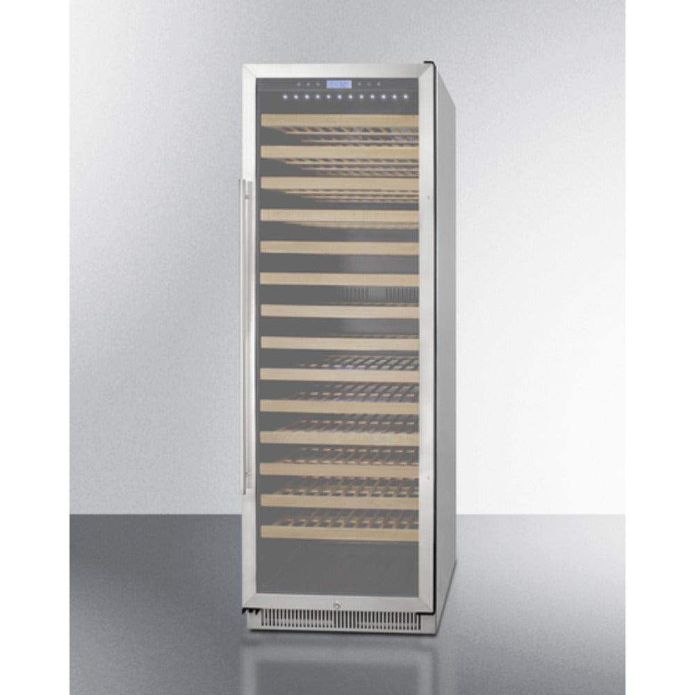 Summit Appliance 24" Stainless Steel Built-In 165 Bottles Single Zone Wine Cellar