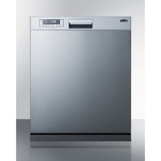 Summit Appliance 24" Stainless Steel Finish Built-In Dishwasher with Front Control Panel - ADA Compliant