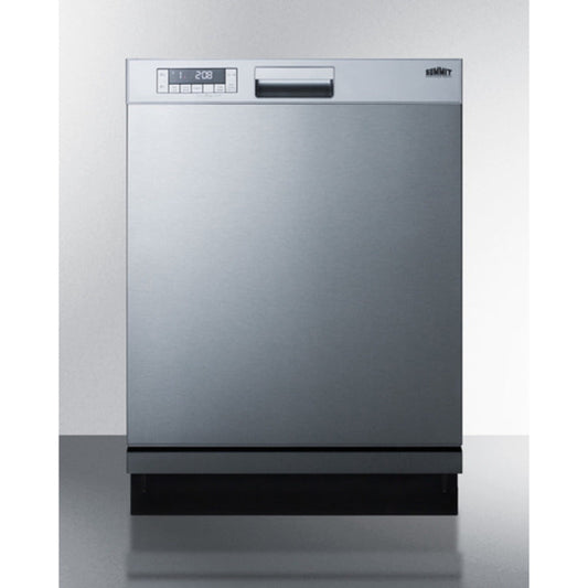 Summit Appliance 24" Stainless Steel Finish Built-In Dishwasher with Front Control Panel