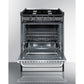 Summit Appliance 24" Stainless Steel/Black Finish 4-Open Burners Gas Range